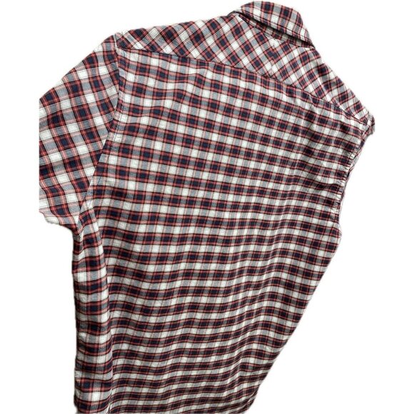 scotch and soda Red Plaid Button-down Shirt men M  Cotton Collar Long Sleeve - Picture 3 of 11